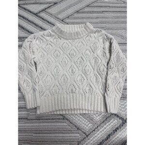 Cream open knit toddler sweater
